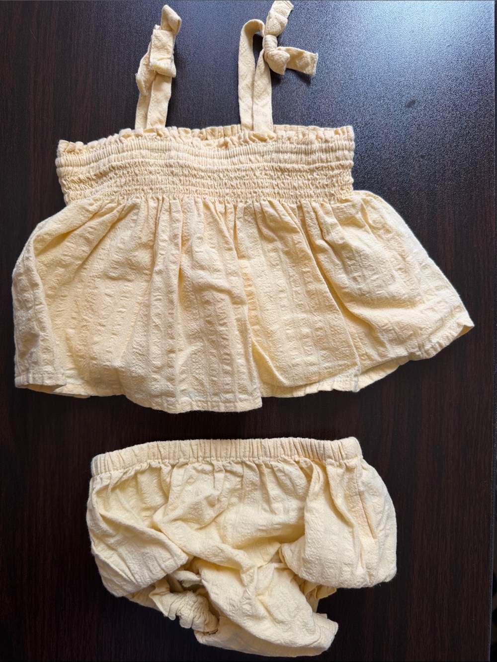 GAP Pale Yellow Smocked Tank Top & Bloomers Set